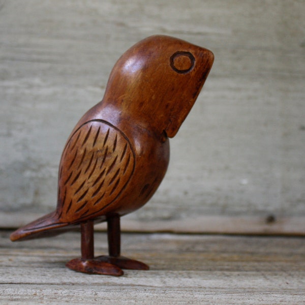 Vintage Wooden Folk Art Owl - Jamaica