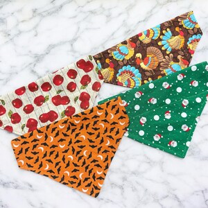 Seasonal Dog Bandana Bundle, Fall & Winter Over-the-Collar Styles for Back to School, Halloween, Thanksgiving, Christmas