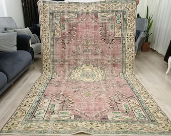 Alfombra turca antigua vintage de 6x9, color púrpura, ¡TIENDA DE ALFOMBRAS ECLÉCTICAS!