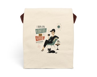 I Run on Coffee and Good Intentions Canvas Lunch Bag