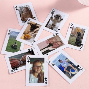 Mazzo di carte personalizzato, carte da gioco con foto personalizzate con scatola, regali fotografici unici per San Valentino, bomboniere per feste di famiglia