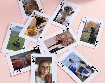 Custom Deck of Cards, Personalized Photo Playing Cards with Box, Unique Valentine's Day gift Photo Gifts, Family Party Favors