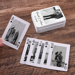 Custom Couple's Photo Playing Cards with Box, Wedding Playing Cards, Wedding Photo Momery Cards, Wedding Keepsake
