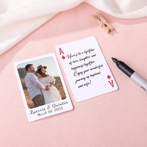Naipes personalizados para libros de visitas, naipes en blanco, alternativa al libro de visitas para bodas, baraja de cartas personalizada