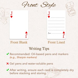 Custom Guest Book Playing Cards, Blank Playing Cards for Writing ...