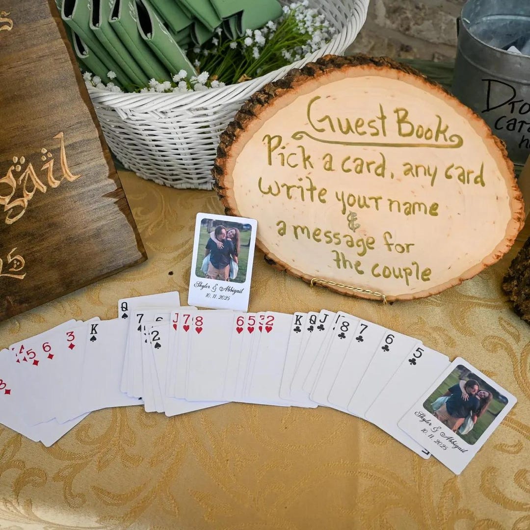 Blank Playing Cards for Writing, Wedding Playing Card Guest Book, Deck ...