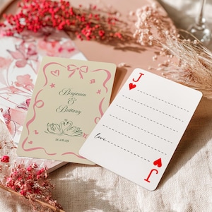Customized Wedding Playing Cards, Swan-Themed Playing Cards for Weddings, Blank Playing Cards, Guest Book