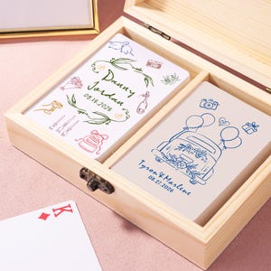 Carte da gioco personalizzate per matrimonio, mazzo di carte disegnato a mano, libro degli ospiti con carte da gioco, regalo per matrimonio/fidanzamento