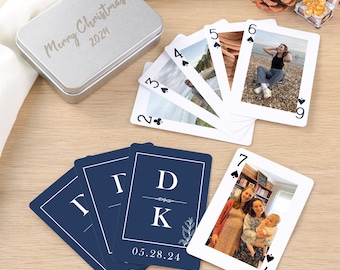 Custom Photo Playing Cards, Personalized Deck Of Cards with Box, Unique Christmas Gift, Anniversary Gift