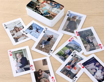 Custom Photo Playing Cards, Personalized Deck of Cards with Box, Unique Christmas Gift, Anniversary Gift