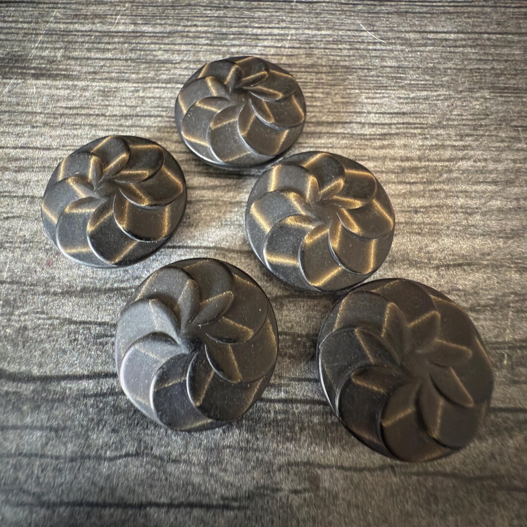 Set of 5 Vintage Black Tan Pinwheel Buttons 7/8 Inch - Etsy
