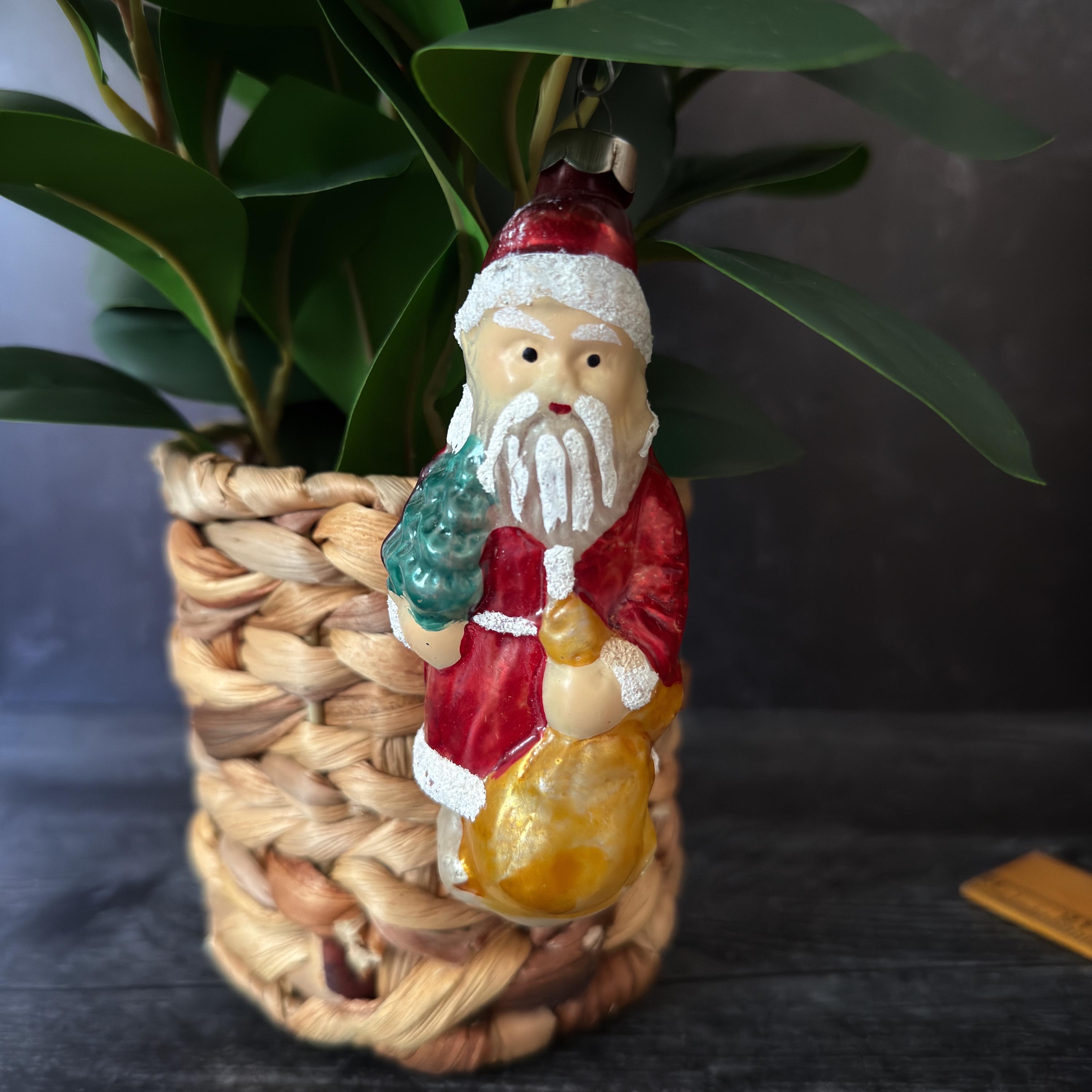 Antique Glass Santa - Etsy