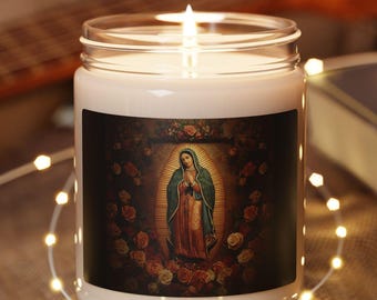 Lord's Prayer & Our Lady of Guadalupe Prayer Candles 8in 2 Pack - Etsy