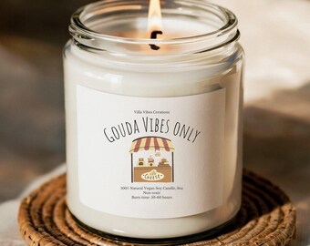 Funny Candle Gift for Cheese Fan, Cheese Lover, Birthday Present, Christmas Gifts, Food Gift Idea for Foodie, Gift for Her, World Cheese Day