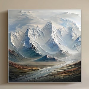 Abstract Oil Painting on Canvas Original Mountain Wall Art LivingRoom Wall Art 3d Minimalist Texture Wall Art Landscape Art Acrylic Painting