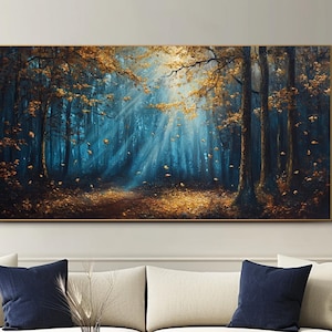 Abstract Forest Wall Art Oil Painting on Canvas Original Wall Art Framed Canvas Wall Art BedRoom Wall Art Gallery Wall Art Abstract Painting
