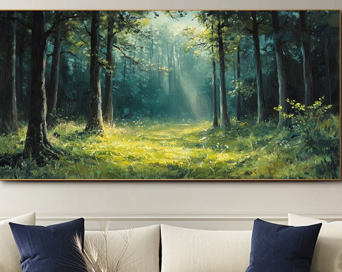 3d Textured Wall Art Original Forest Oil Painting on Canvas Abstract ...