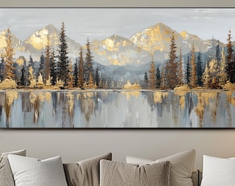 Handgefertigtes Ölgemälde Moderne Alpine Wand Kunst Neutral Leinwand Wanddekoration für Wohnzimmer