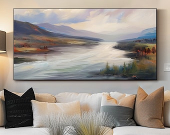 Oil Painting on Canvas Original Landscape Wall Art Oil Painting on Canvas Large Textured Wall Art Living Room Wall Art Nature Large Wall Art