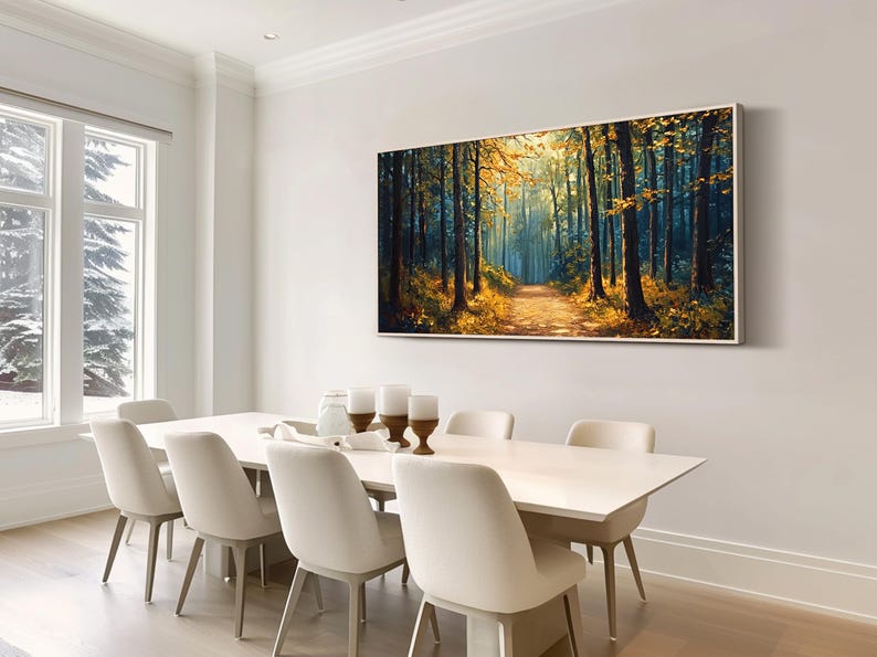 Forest Oil Painting on Canvas Original Autumn Wall Art Large Canvas ...