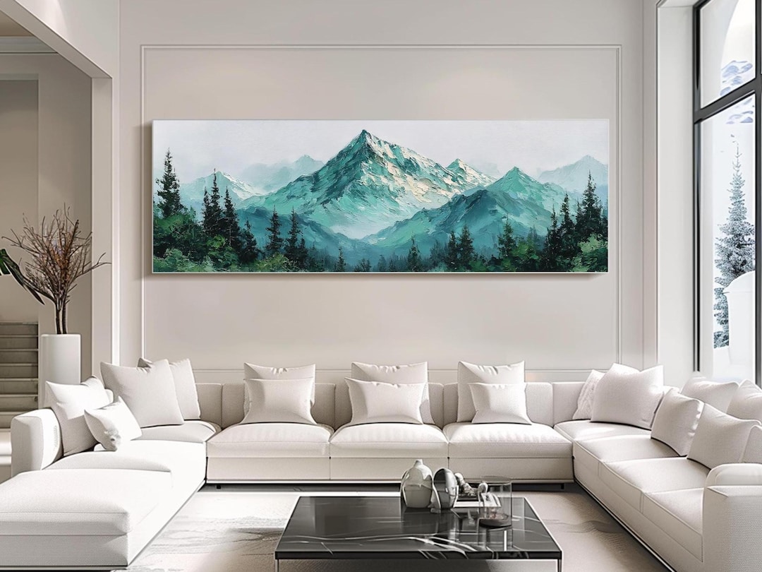 Landscape Oil Painting 3d Textured Mountain Wall Art Large Canvas Wall ...
