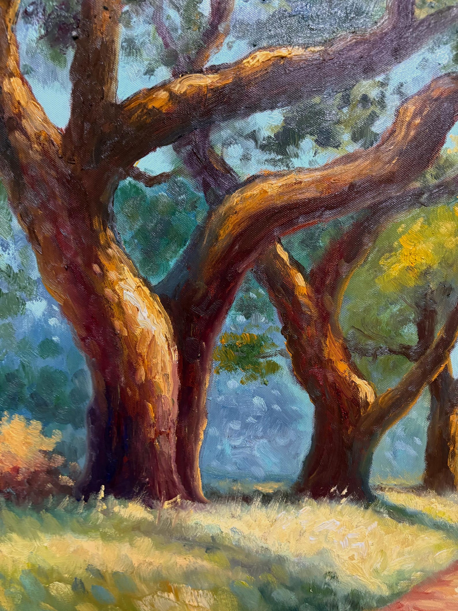 Oak Trees Oil Painting Large Forest Wall Art Original Botanical Wall ...