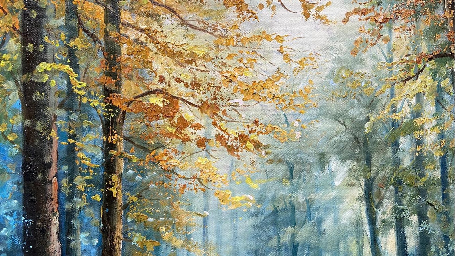 Forest Oil Painting on Canvas Original Autumn Wall Art Large Canvas ...