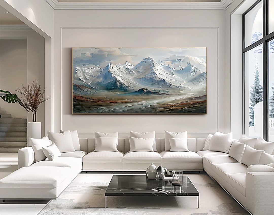 Canvas Wall Art Mountain Oil Painting on Canvas 3d Textured Landscape ...
