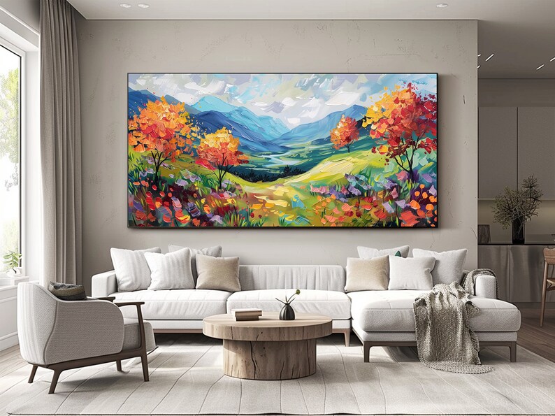 Landscape Oil Painting on Canvas Original Texture Wall Art Livingroom ...