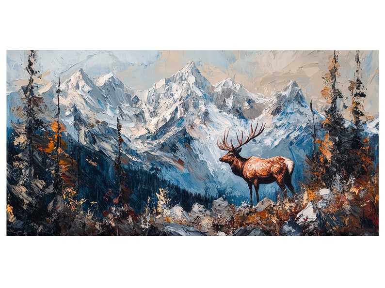 Landscape Oil Painting on Canvas Original Mountain Wall Art Texture ...
