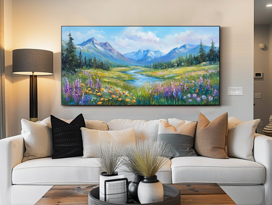 Landscape Oil Painting on Canvas Original Nature Wall Art Mountain ...