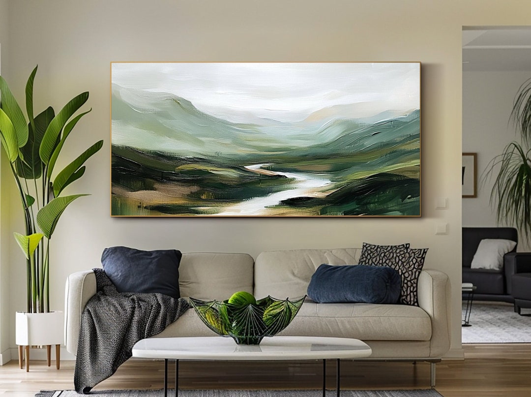 Mountain Oil Painting on Canvas Original 3d Texture Landscape Wall Art ...