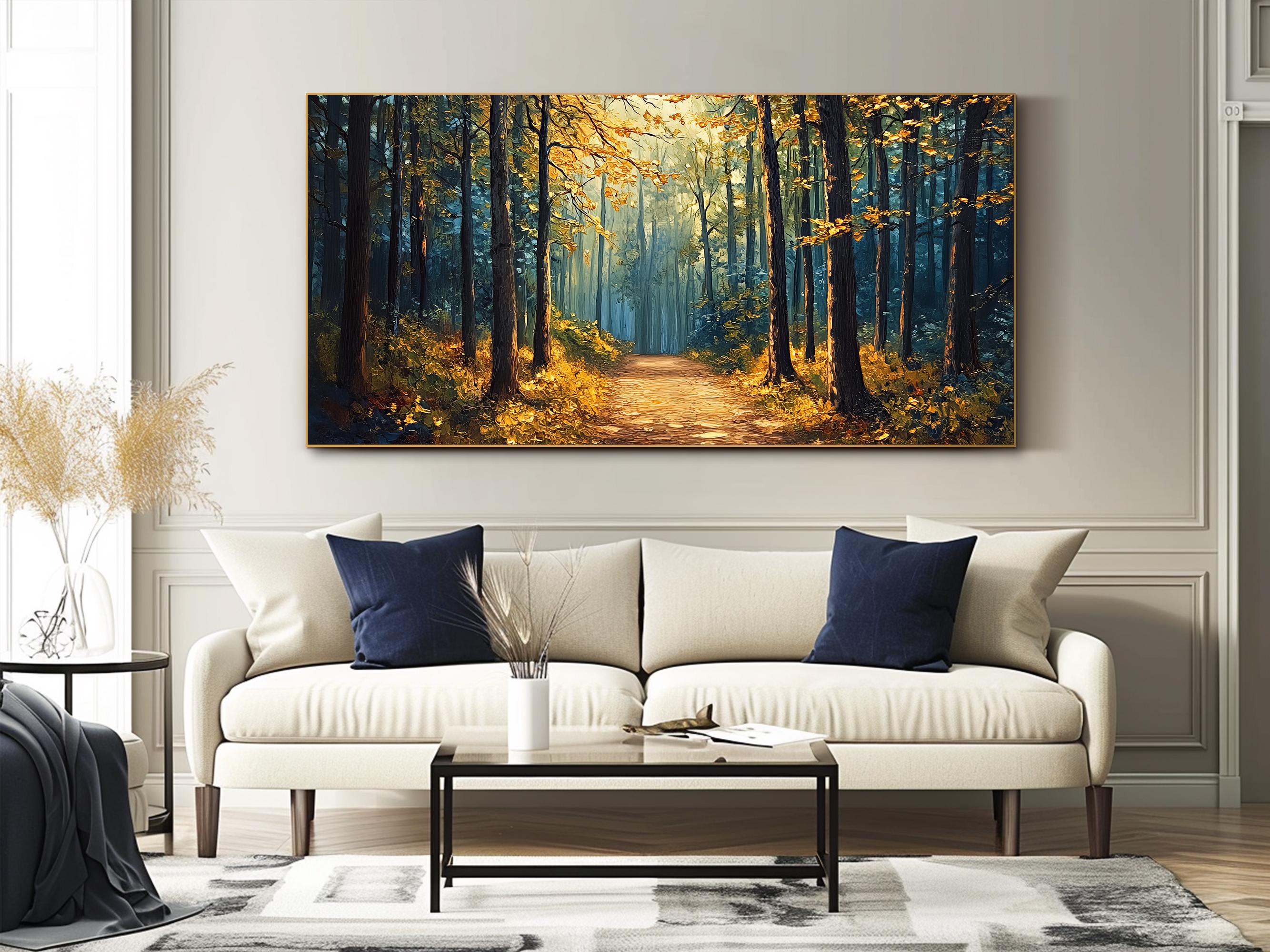 Forest Oil Painting on Canvas Original Autumn Wall Art Large Canvas ...