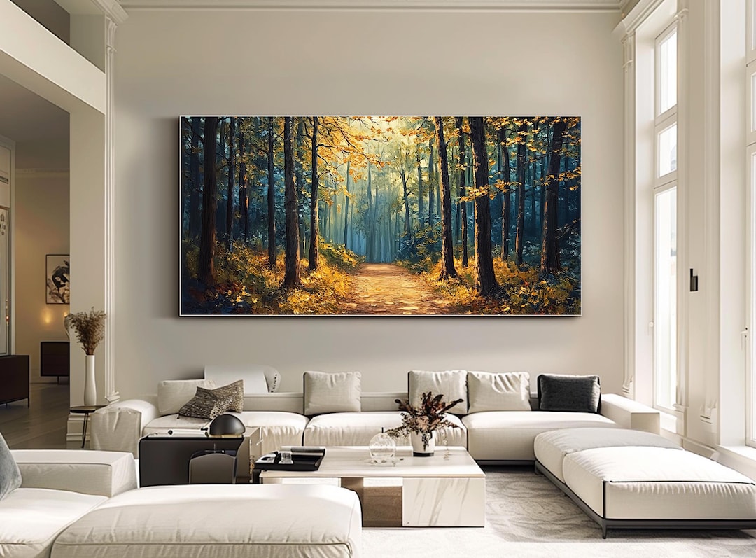 Forest Oil Painting on Canvas Original Autumn Wall Art Large Canvas ...