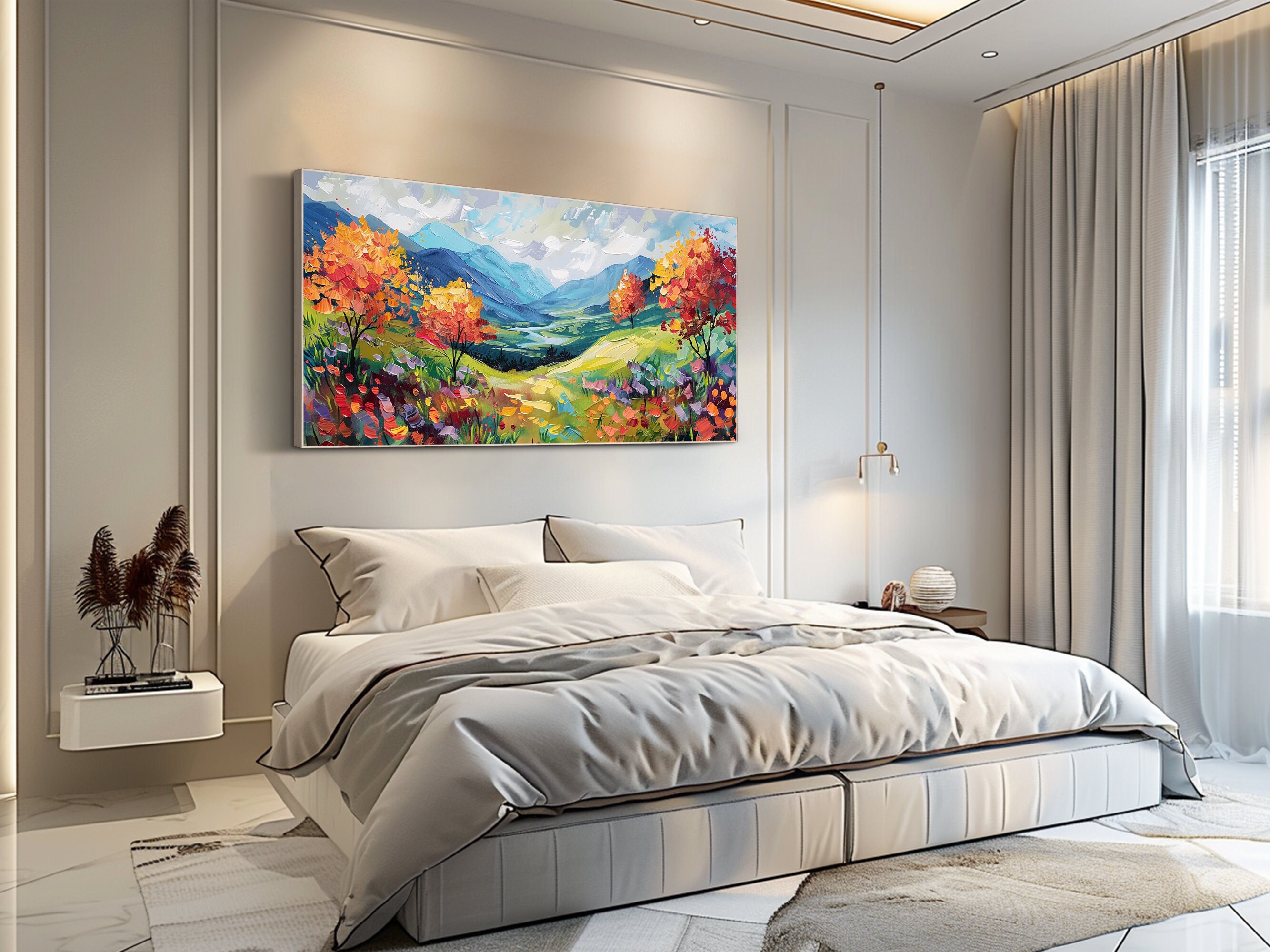 Landscape Oil Painting on Canvas Original Texture Wall Art Livingroom ...