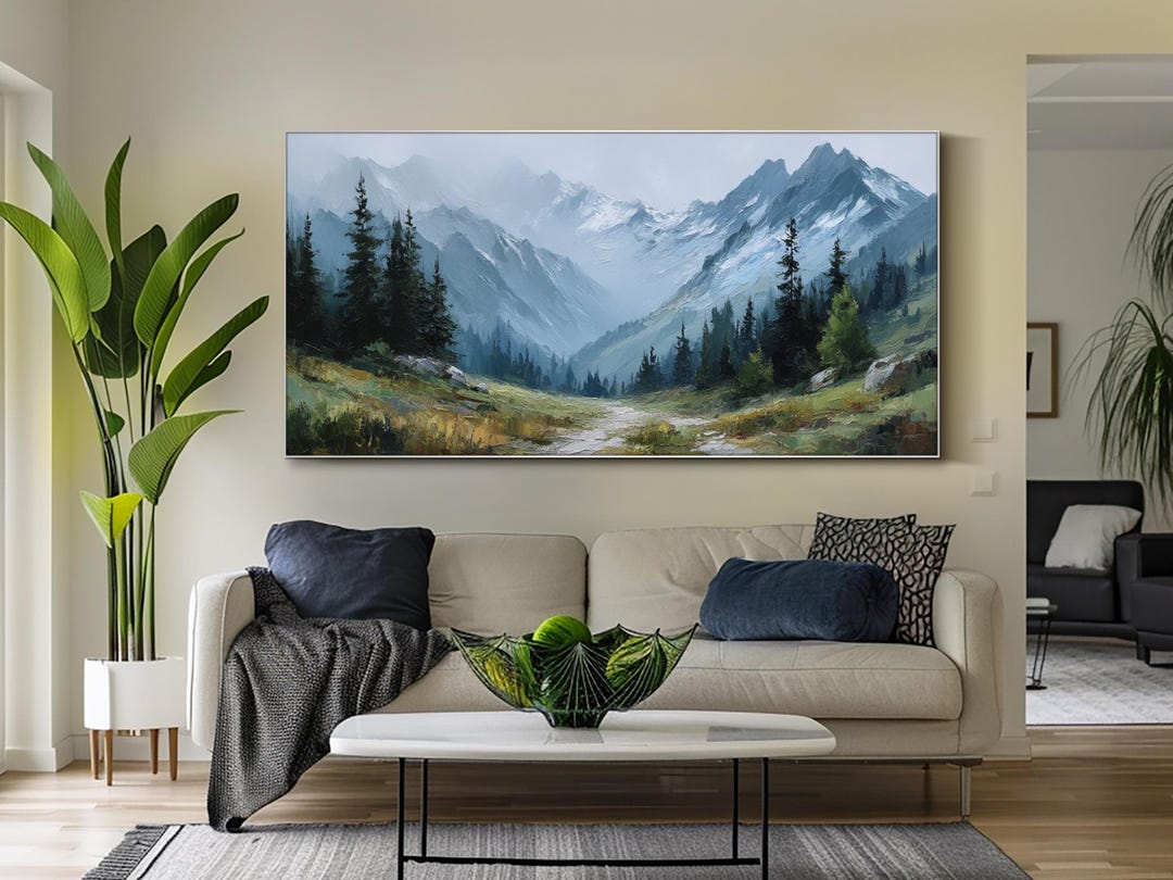 Original Landscape Oil Painting Large Textured Wall Art Living Room ...