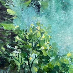 Large Green Wall Art Forest Oil Painting on Canvas Original Textured ...