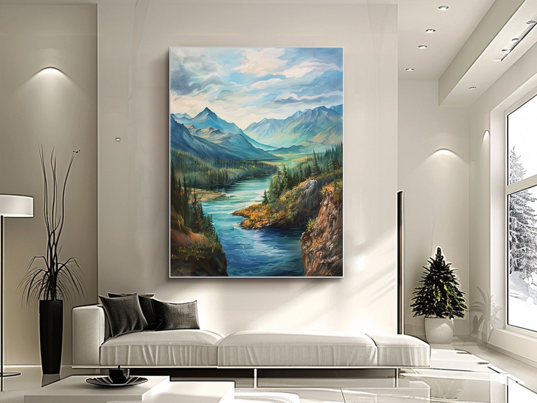 Large Oil Painting on Canvas 3d Texture Landscape Wall Art Living Room ...