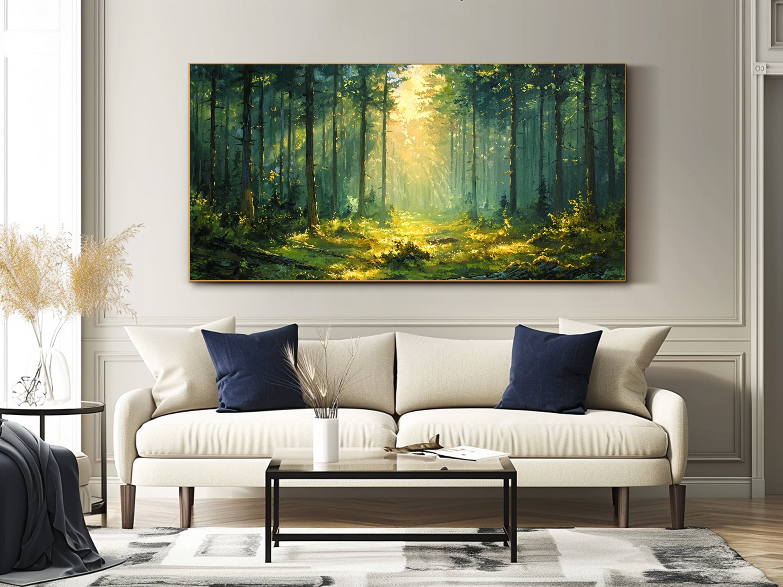 Forest Oil Painting on Canvas Original Green Texture Wall Art Gallery ...