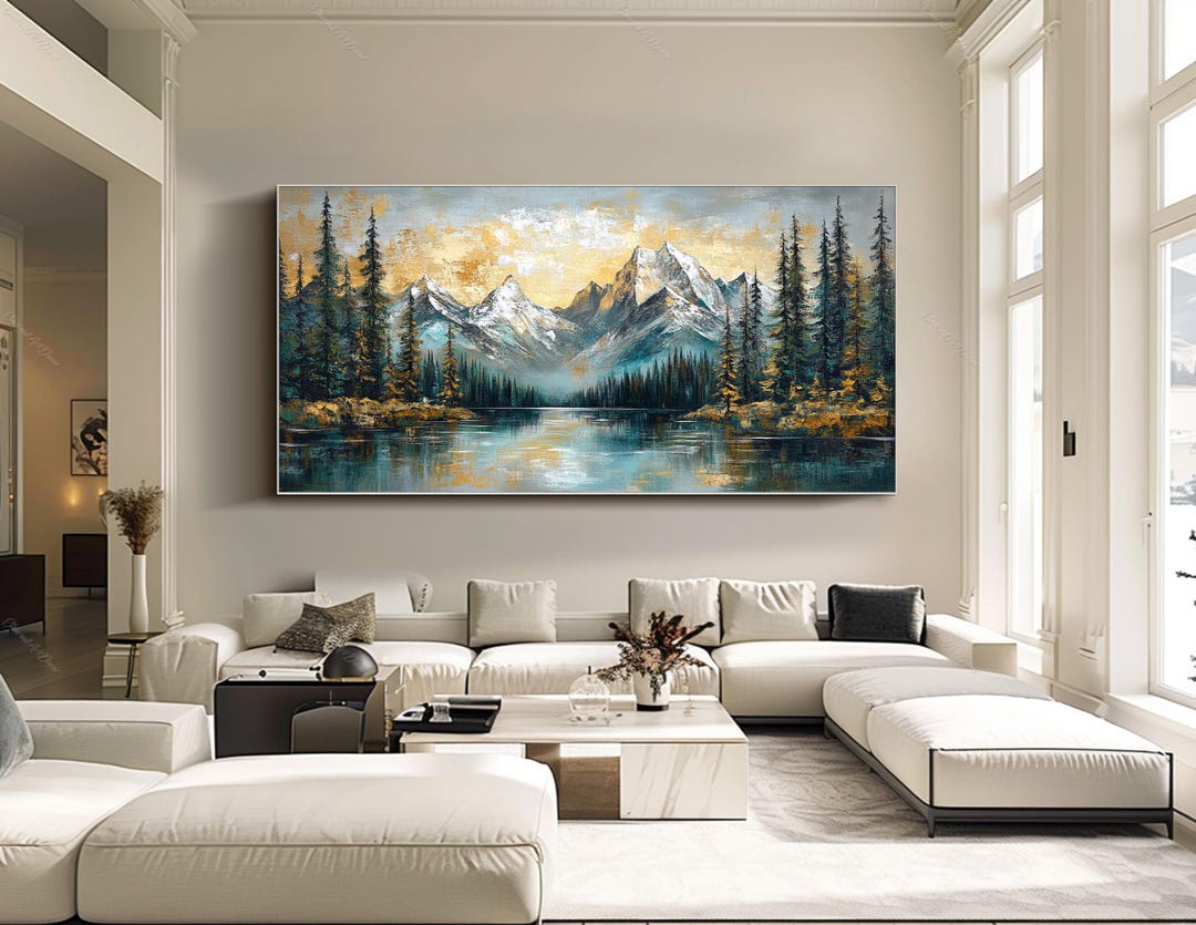 3d Mountain Wall Art Landscape Art Green Forest Wall Art Original ...