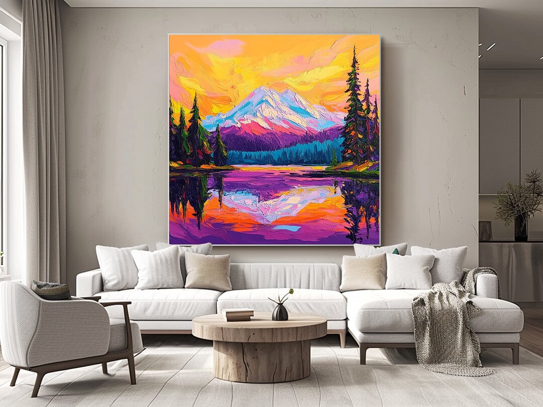 Large Colorful Wall Art Landscape Oil Painting On Canvas Original Large colorful wall art landscape oil painting on canvas original