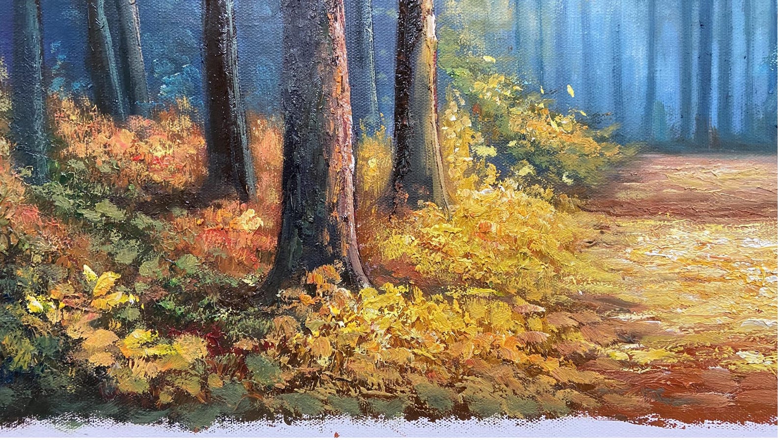 Forest Oil Painting on Canvas Original Autumn Wall Art Large Canvas ...