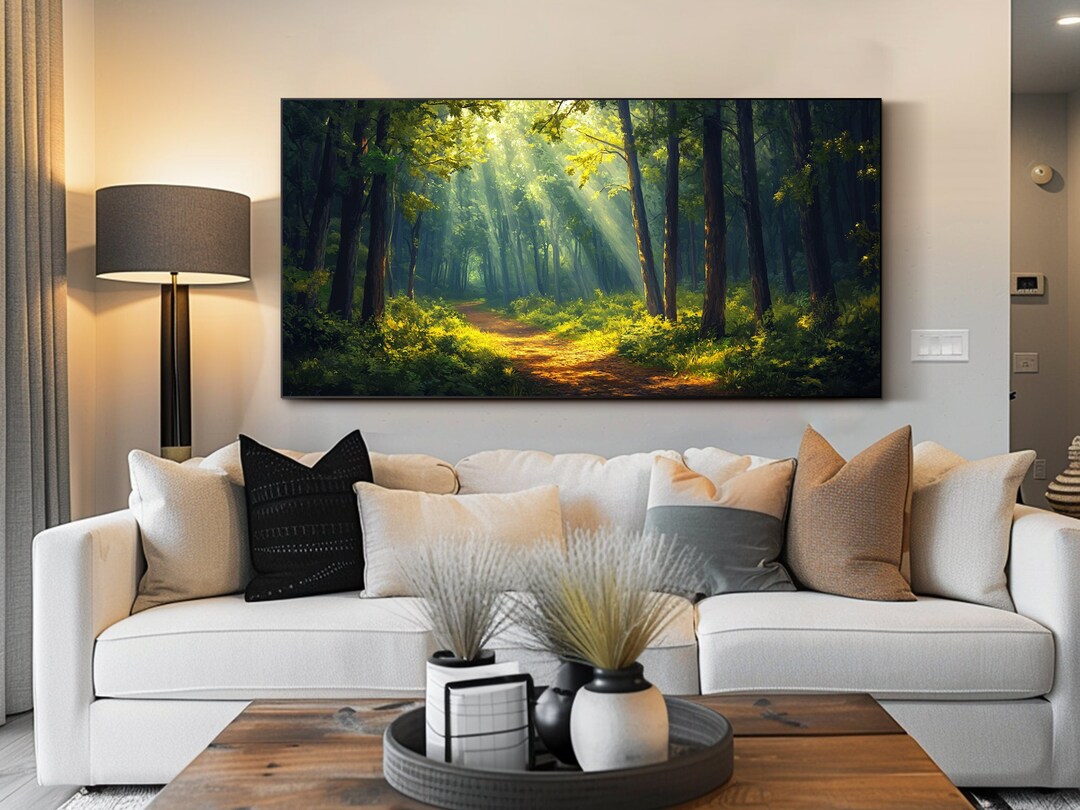 Green Forest Wall Art Oil Painting on Canvas Original 3d Texture Wall ...