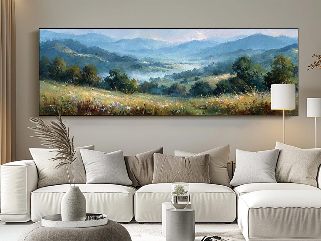 Hand Painted Landscape Oil Painting Large Textured Wall Art Modern Wall ...
