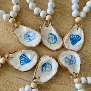 Handmade Oyster Shell Napkin Rings: Coastal Table Decor, Set of 6