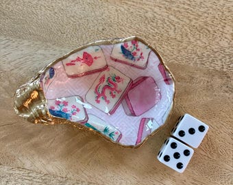 Mahjong Dice Dish | Oyster Shell | Gift for Mahjong Lover | Jewelry & Dice Holder