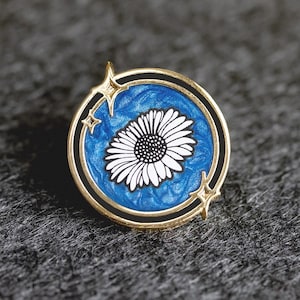 September Aster Enamel Pin // Collectible Lapel Pin // Blue Sapphire