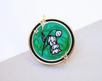 May Lily of the Valley Enamel Pin // Collectible Lapel Pin // Emerald Green // BESTSELLER!