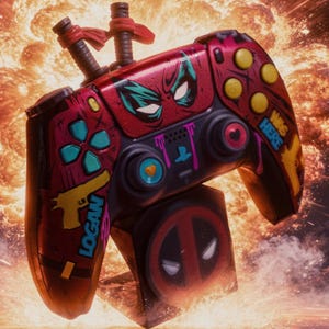Deadpool and Wolverine PS5 DualSense Skin Glow in the Dark – Custom Controller look alike Vinyl Wrap Decal