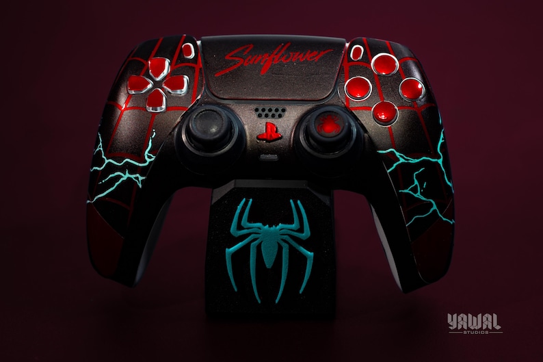 Spider-man Miles Morales PS5 Controller Skin - Premium Metallic Gloss ...